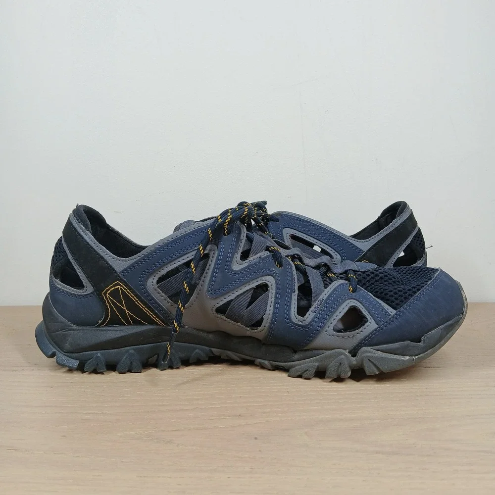 Merrell All Out Blaze Sieve Men's 11 Navy Blue Leather Mesh Hiking Water Sandals